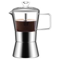 Cafetera espresso de inducción Moka, cafetera espresso Moka con tapa de vidrio y acero inoxidable, cafetera italiana clásica, 240 ml - details 0