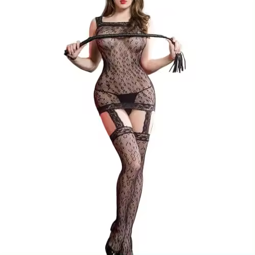 Lencería sexy para mujer, conjunto de lencería traviesa de red de pesca, ropa ajustada, traje de muñeco de peluche, ropa erótica de malla para mujer - 1