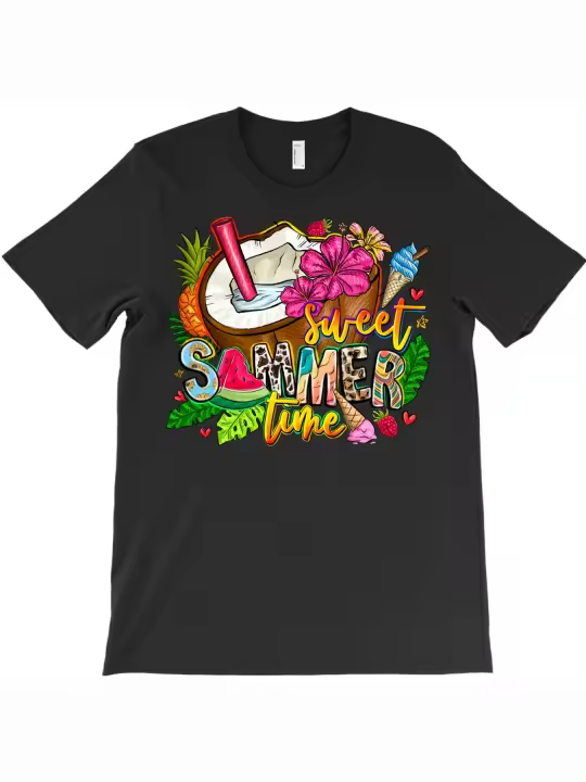 Camiseta Sueet Summer Time.-Regalo para papá Manga corta con cuello redondo suave y cómoda - 230 g - 1