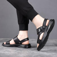 Sandalias de hombre, zapatos de playa de piel de vaca de primera capa, sandalias de cuero de moda casual para hombre, extra grandes - details 5