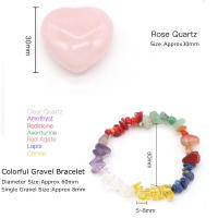 Pulsera de piedra triturada colorida Natural de 7 Chakras, colgante de punto de cuarzo transparente, piedras preciosas Reiki, conjunto de cristales curativos, regalos de Adorno - details 1