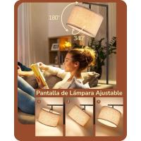 Pantalla de Lino Beige, Casquillo E27, Compatible con Varias Bombillas, 160cm Lámpara de Arco Negra con Pantalla Ajustable para Dormitorio, Salón, Oficina - details 1