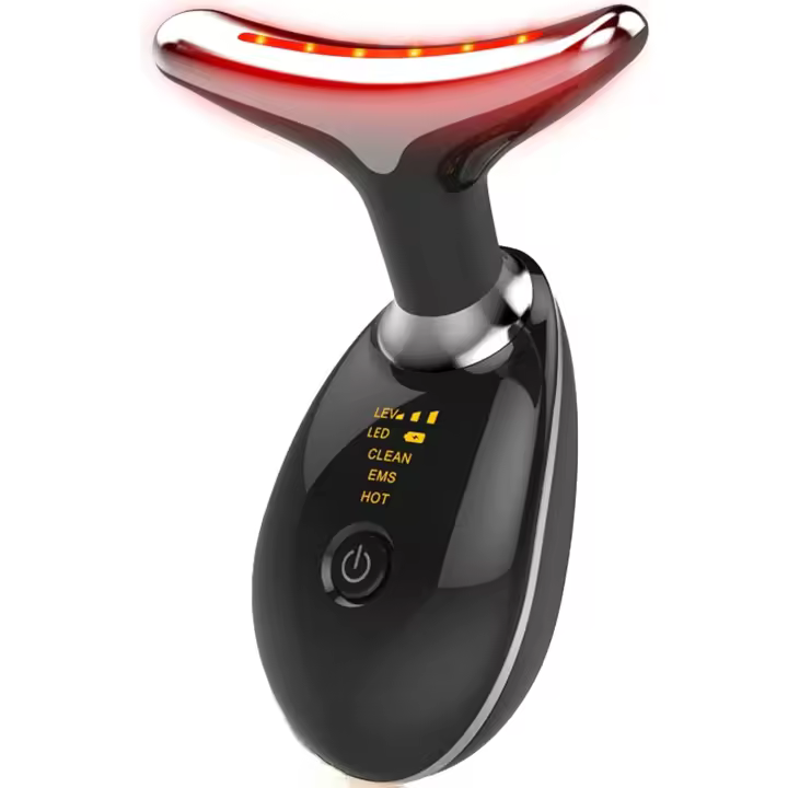 Masajeador de Cara y Cuello con Vibración Scttomon Eliminador de Arrugas para Cuidado de la Piel Firmado y Suavizado ( Negro ) - 1
