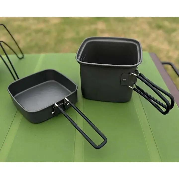 Juego de utensilios de cocina para acampar, sartén antiadherente práctica y versátil para barbacoa - 1