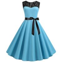 Vestido de Navidad rojo de encaje para mujer, ropa de manga corta Swing, disfraces de Navidad, vestidos de fiesta, bata Vintage, 2024 - details 51