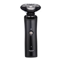 Kemei-maquinilla de afeitar eléctrica para hombre, recortadora de barba húmeda y seca, recargable, cabezal giratorio 3D, hojas duales, regalo de afeitado para papá y marido - details 0