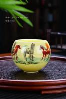 Taza de té azul y blanca única de hielo negro maestro de color esmaltado Jingdezhen, transformada de horno a edificio - details 30
