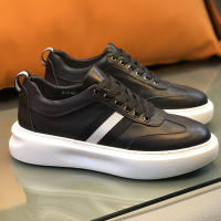 Zapatos blancos de estilo británico de cuero, zapatos de plataforma con aumento para hombres - details 4