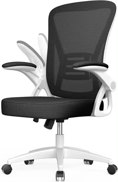 Ergonómica con Reposabrazos Abatible de 90 ° , Altura Ajustable, Silla Giratoria de 360 °   con Respaldo - 1