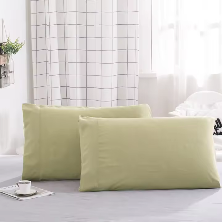 Fundas Almohada Microfibra Cepillada Color Sólido Juego de 2 para Cama Transpirable Suave y Lavable - 1