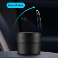 Limpieza de monedas de basura de coche, Cenicero, taza de lámpara LED, soporte de Cenicero de coche desmontable portátil, interior - details 2