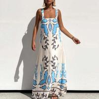 Vestido de Fiesta de Verano con Lazo de Encaje Trasero Vestido de Noche Elegante con Estampado de Plantas para Mujeres Casuales - details 0