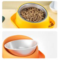 Herramienta de alimentación para mascotas, cuenco de comida para mascotas de acero inoxidable, antihormiga, alimentador de gatos con pendiente de 15 grados, cuenco de alimentación para mascotas antideslizante doble, perros y gatos - details 1