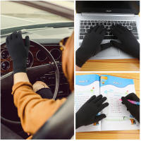 Guantes de cobre de compresión para artritis, guantes de cobre sin dedos para escritura por computadora y trabajo diario, alivio del dolor de manos y soporte - details 18