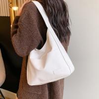 Bolso de mano de cuero PU de Color sólido suave, bolso de hombro tipo cubo de gran capacidad, bolso informal coreano para mujer, regalos de cumpleaños - details 10