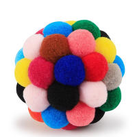 Juguete Para Gatos Pelota De Terciopelo Con Campana Juguete Elástico De Colores Para Divertir a Los Gatos Material De Lana - details 2