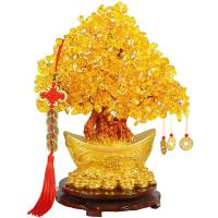 Lingote de oro chino de la suerte, árbol de la fortuna de cristal, adorno de riqueza, decoración de mesa para el hogar y la Oficina, artesanías de mesa - details 5