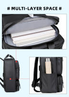 Mochila multifuncional para ordenador portátil de 15,6 pulgadas, hombre de negocios de viaje para morral, resistente al agua, color negro, para estudiante - details 14