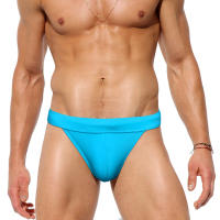 Jessborn pantalones de natación triangulares para hombre, bañador sexy de horquilla alta, media cadera envolvente, color sólido, ropa de baño de playa de primavera caliente - details 5