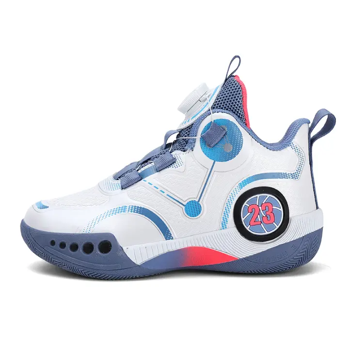 Zapatos deportivos duraderos con cordones de alta calidad para baloncesto para niños, zapatos para correr antideslizantes 8 - 1
