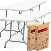 Rectangular auxiliar plegable y portátil. 180 x 70 cm – Para 6 personas y 150Kg. Para comedor, salón, camping, escritorio, cocina, jardín, camilla… Exterior e interior. Resina y acero - details 6