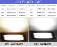 Reflector LED impermeable para exteriores, lámpara de jardín, 50W, 100W, 200W, IP66, 220V - details 2