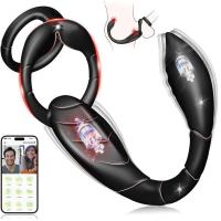 Embalaje privado SEX Vibrador Rotatorio Masajeador de Próstata Estimulador de Perineo en Forma de C con Control Inalámbrico por App Juguete Sensual para Hombres 18+ - details 1