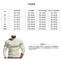 Camisa de manga larga para hombre, top ajustado con cuello alto, color sólido, terciopelo - details 0
