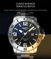 Reloj de negocios luminoso de primera marca con correa de acero inoxidable y movimiento de cuarzo analógico NIBOSI de lujo de primera calidad para hombre - details 1