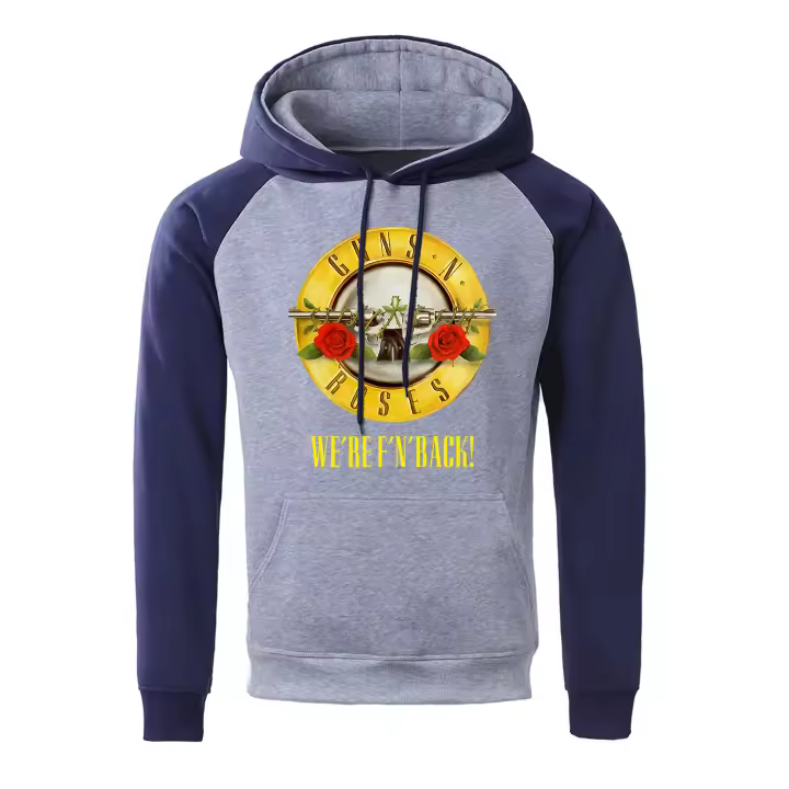 Sudadera con capucha de Guns N' Roses para hombre, jersey de cuello redondo con bolsillo, estilo Hip Hop, estilo Rock - 1