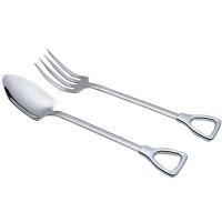 Juego de Cucharas de Acero Inoxidable 2pcs Forma de Pala Creativa para Tables y Desertos - details 0