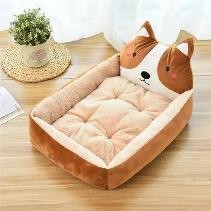 Camas de dibujos animados para Mascotas, sofá lavable para cachorros y gatos pequeños y medianos, suministros para Mascotas, perrera para Chihuahua y Bulldog, Invierno - 1