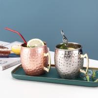 Taza de cobre puro de 500ml, Mule de Moscú engrosada, taza de mula de Moscú, taza de acabado suave martillado, taza de mulas, cócteles, café, cerveza - details 2