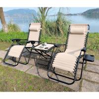 Set de Exteriores Plegable y Reclinable Tumbonas de Acero Ligero con Mesita - details 1