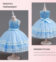 Vestido Formal de Tul Abullonado para Bebé Princesa de Encaje para Fiesta de Cumpleaños de Niña de las Flores Infantil - details 6