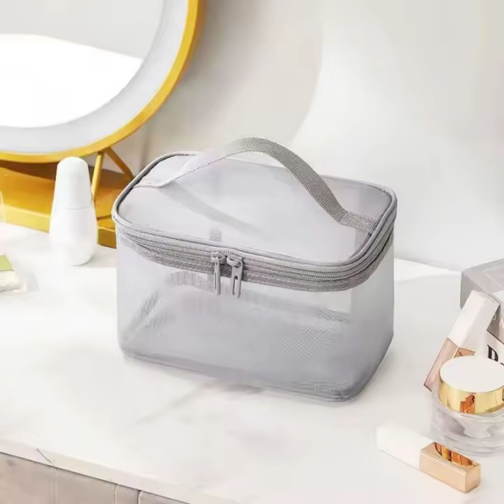 Bolsa de Maquillaje Grande para Mujer Almacenamiento de Cosméticos de Viaje con Malla Transparente - 1