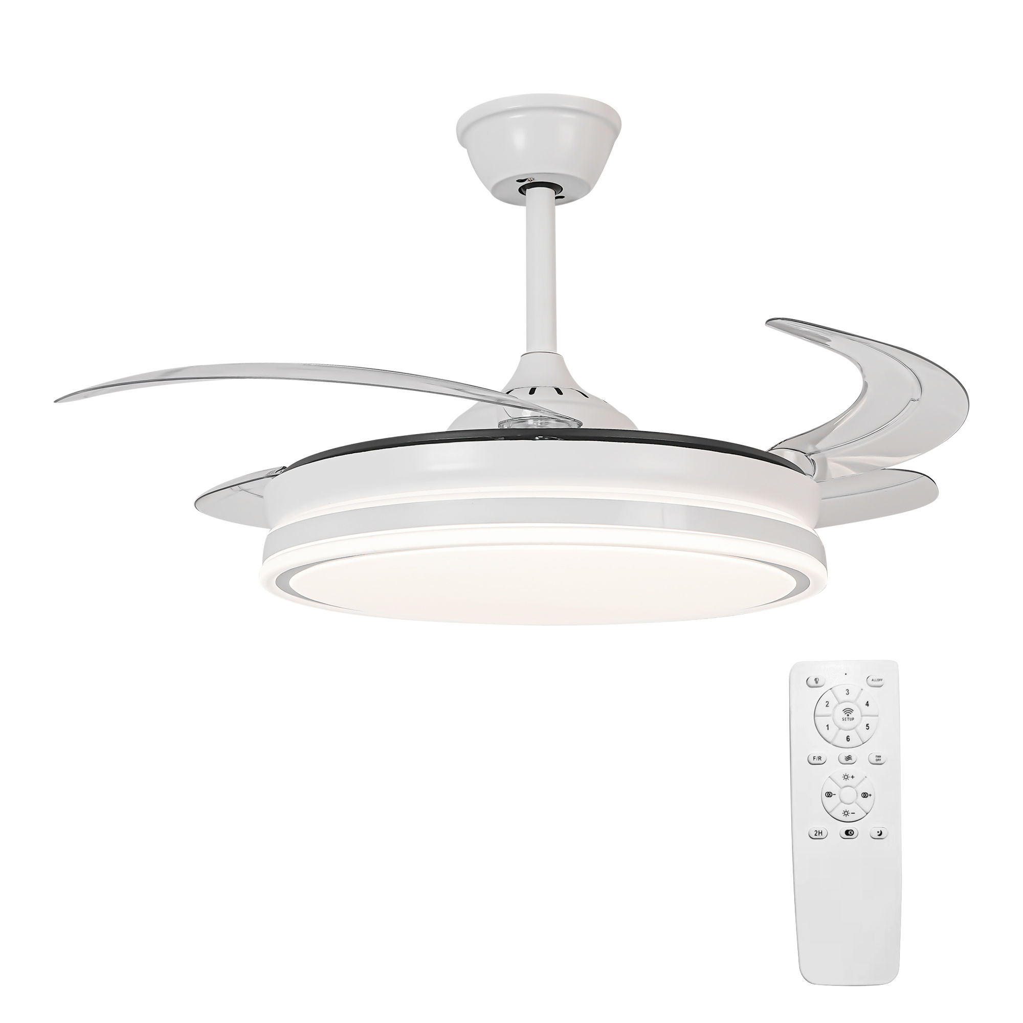 Parrot Uncle Ventilador de Techo con Luz LED de 36W Motor DC Silencioso Reversible con Control Remoto