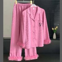 Conjunto de pijama de mujer de manga larga, pijama, 2 piezas, satén home TRE, lujosa camisa y pantalón con estampado de leopardo, novedad para el verano - details 0