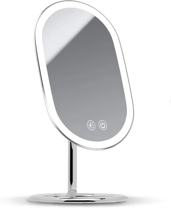 Fancii Vera Espejo de maquillaje con luz LED, recargable, espejo cosmético iluminado inalámbrico con 3 luces regulables - 1