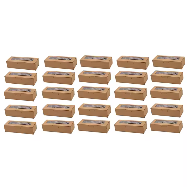 Cajas de macarrón con ventana de exhibición transparente, contenedor de macarrones o Kit de caja de embalaje para Postres de Chocolate y pasteles B, 25 piezas - 1