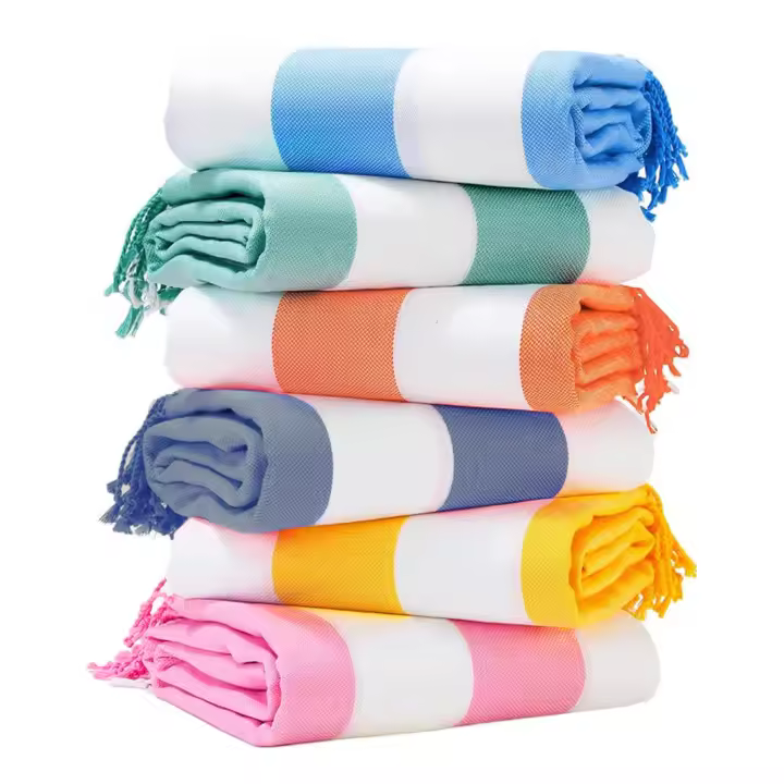 Toalla de Playa Turca a Rayas Verticales Algodón Boho Grande, Altamente Absorbente, Diseño Moderno, Duradero para Escalada, Camping al Aire Libre, Picnics - 1