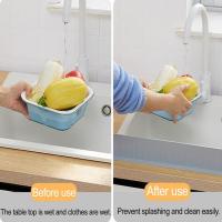 Protector contra salpicaduras de fregadero de silicona para el hogar, deflector de fregadero de agua a prueba de salpicaduras con ventosa, fregadero de cocina elevado - details 0