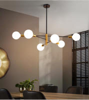 Candelabros nórdicos modernos E27, lámpara LED de oro negro, iluminación del hogar para dormitorio, sala de estar, lámpara de techo LED, accesorios de iluminación interior - details 5