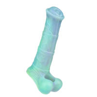 Y-2209L consolador hueco de silicona masculino cubierta de pene extendida y agrandada, juguete sexual para adultos - details 21