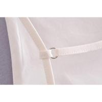 Camisola Sin Espalda con Cordones Lisos a la Moda para Mujer Top Elegante Vintage con Cuello Cuadrado y Tirantes Finos - details 10