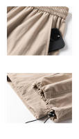 Pantalones Cargo con cordón a prueba de viento para hombre, Pantalones rectos transpirables sencillos para primavera y otoño, nuevos pantalones informales lisos para senderismo y movimiento para hombre - details 7