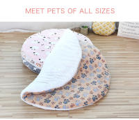 Cama redonda de doble cara para mascotas, cojín plegable lavable, manta suave y cálida para gatos, accesorios para perros - details 8