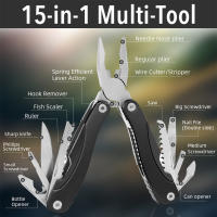 Cuchillo Plegable Portátil de Acero Inoxidable Multiherramienta de 15 Herramientas para Supervivencia al Aire Libre Corta Cables, Alicates, Sierra de Plegado - details 1