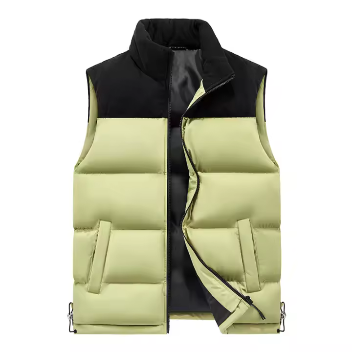 Chaleco de algodón para hombre, otoño e invierno, engrosado, combinación de colores, chaqueta de pana - 1