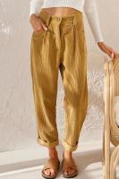 Pantalones elásticos coreanos cómodos originales de mujer Pana Lisa de pierna recta sueltos de Otoño Invierno - details 3